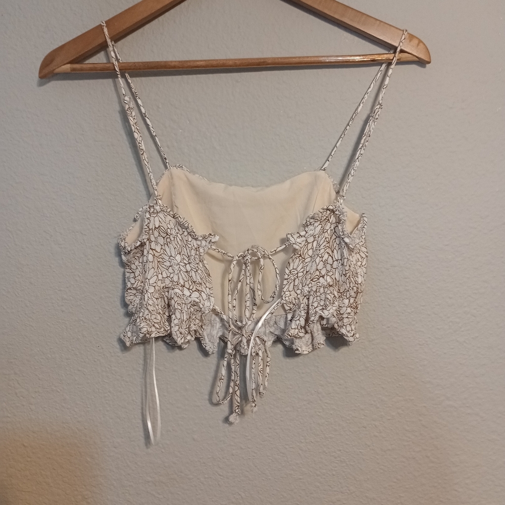 sky to moon boho festival tie back floral top - Picture 2 of 6